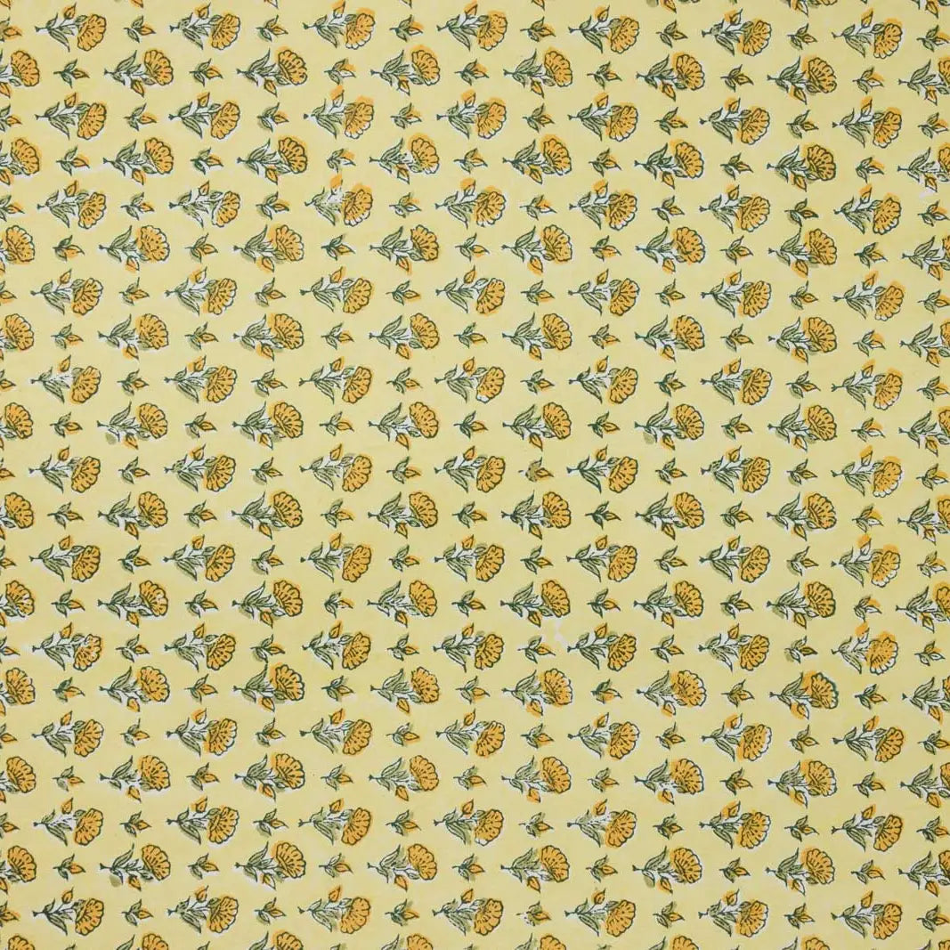 Paper Mirchi Block Printed Wrapping Paper Ditsy Floral Sunshine - Precious Sparkle
