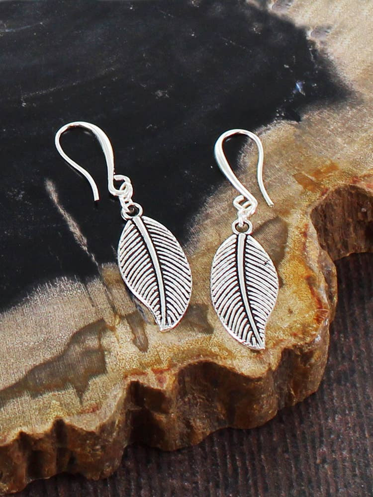 Suzie Blue Leaf Charm Earrings