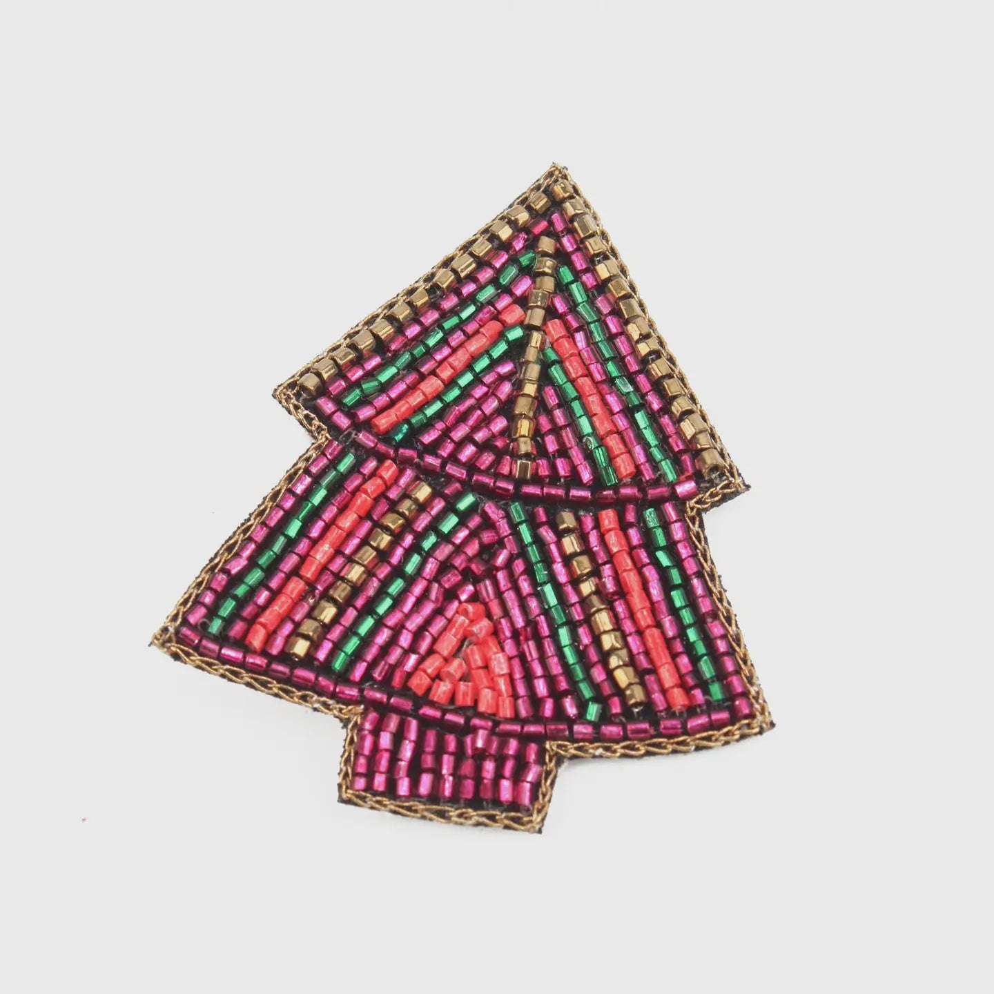 My Doris Multi Stripe Christmas Tree Brooch - Precious Sparkle