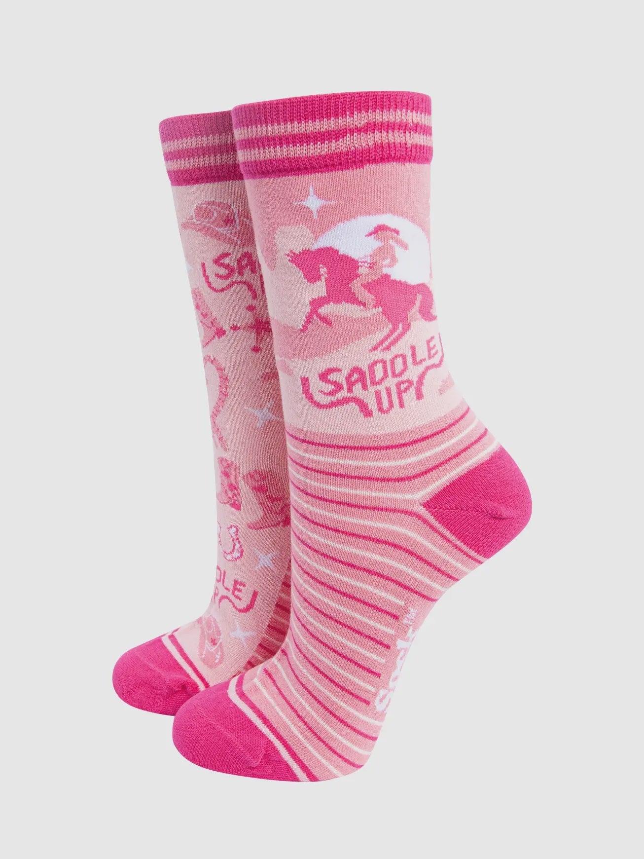 Sock Talk Saddle Up Horse Cotton Odd Socks - Precious Sparkle