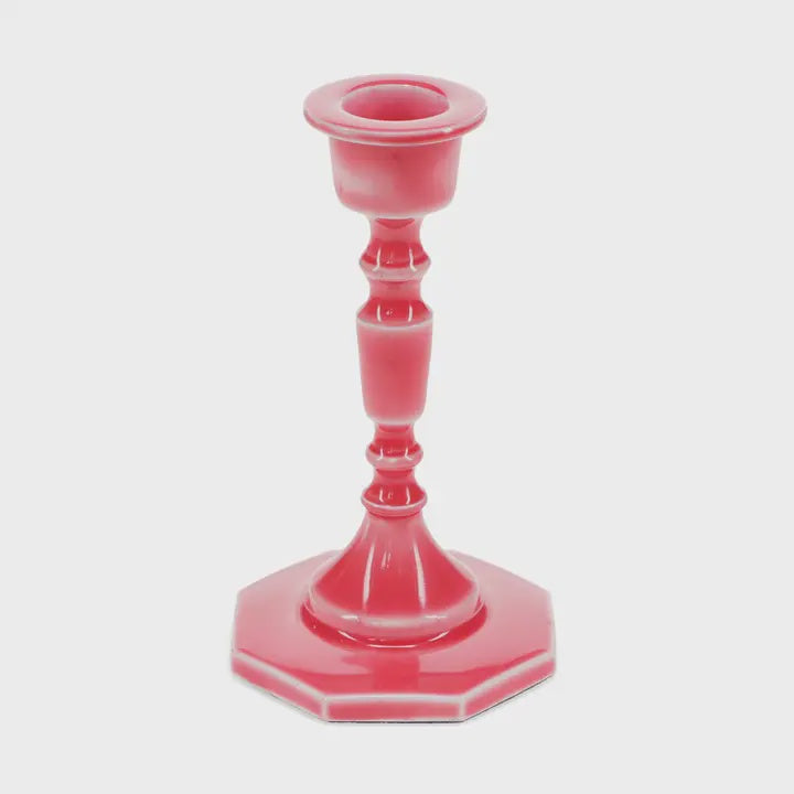 Rex Enamel Candlestick Vibrant Pink 13cm - Precious Sparkle