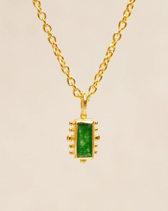 muja juma Necklace Dark Green Rectangle - Precious Sparkle