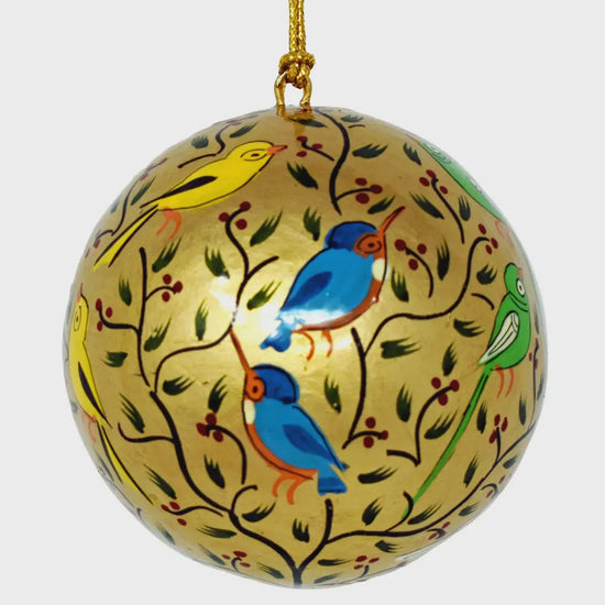 Fair Trade Bird Bauble- Gold - Precious Sparkle