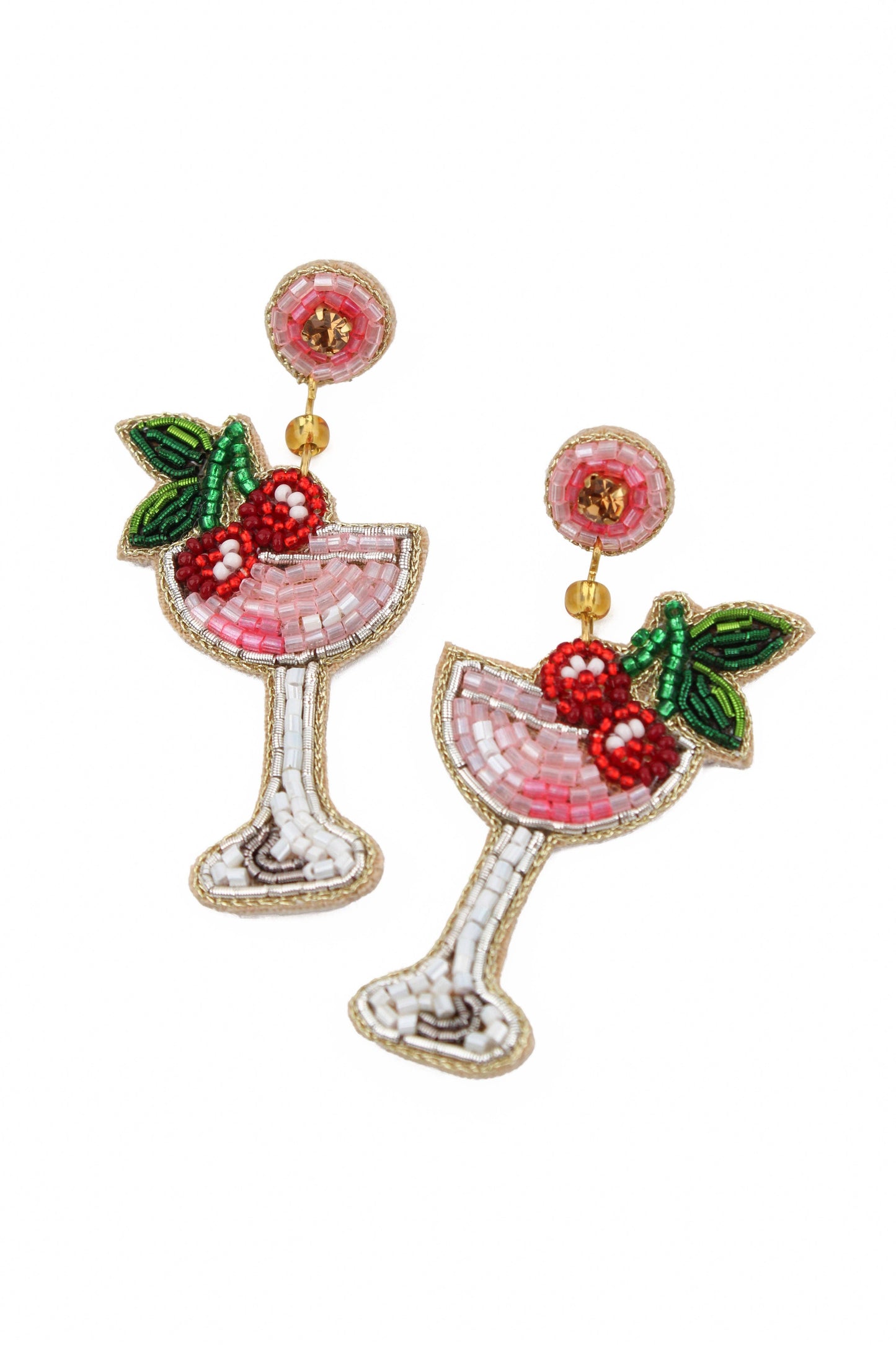 My Doris CHERRY MARTINI COCKTAIL EARRINGS