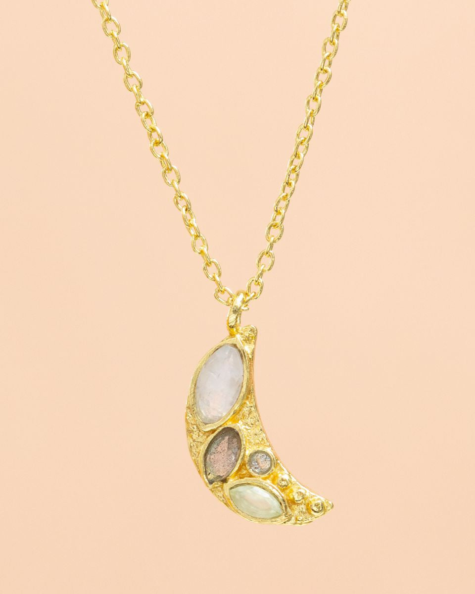 muja juma Lucia Half-Moon Necklace - Precious Sparkle