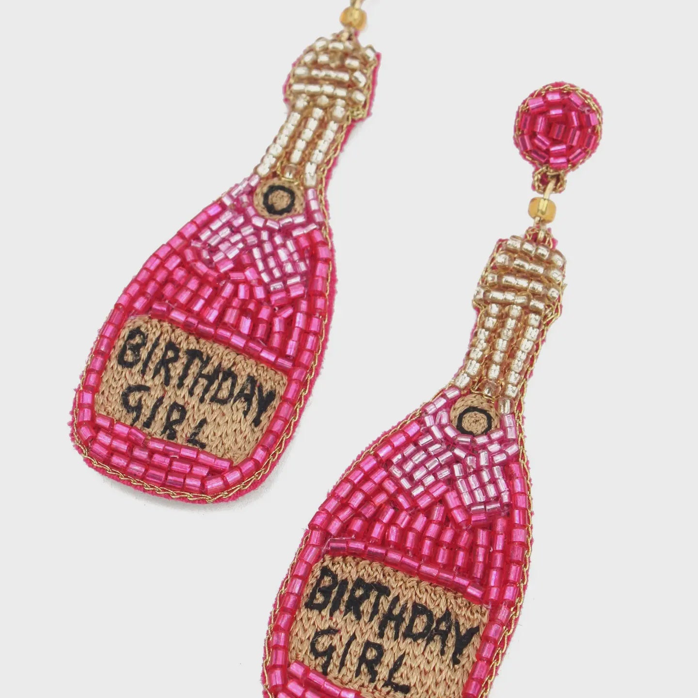 My Doris Birthday Girl Beaded Bottle Earring