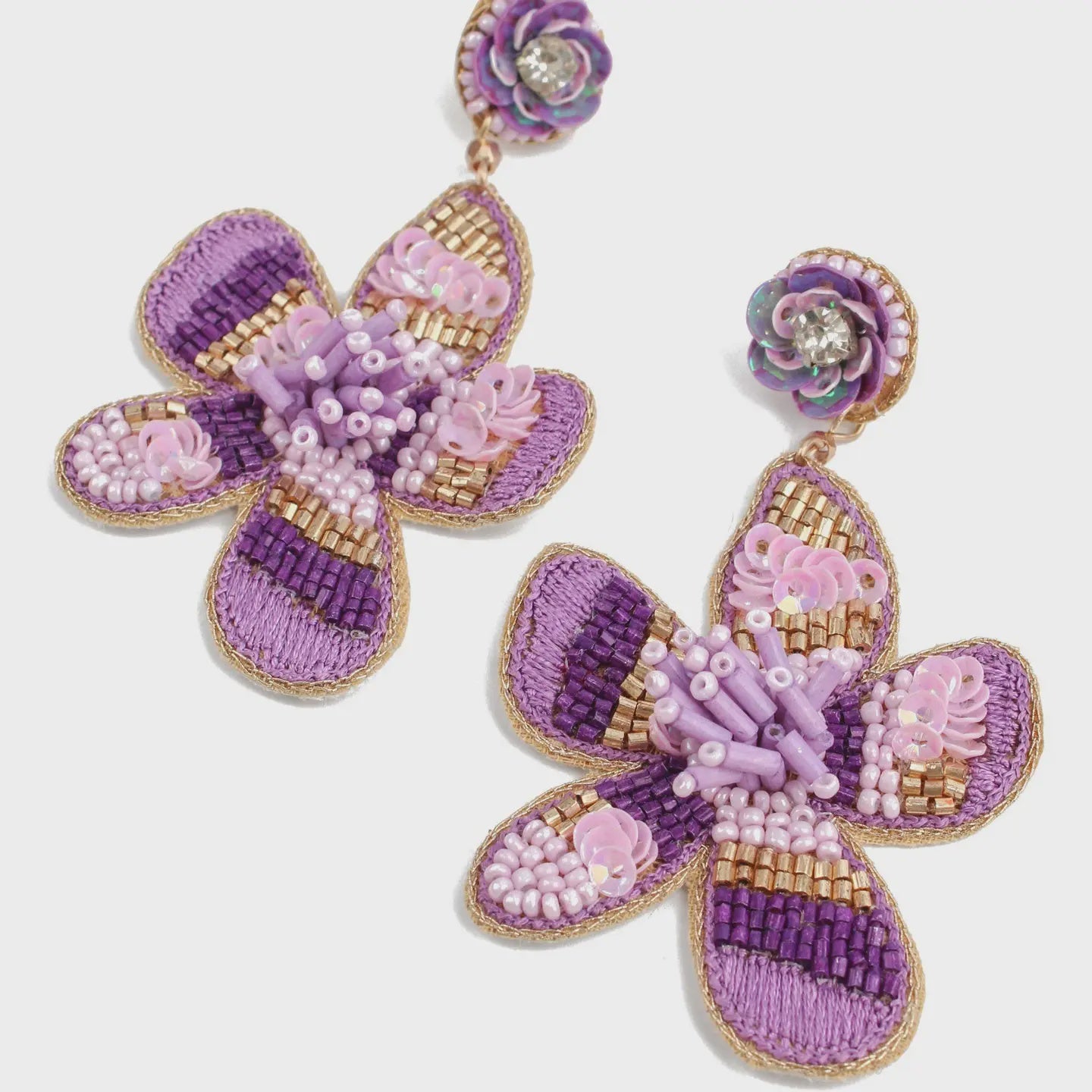 My Doris Purple Flower Earrings