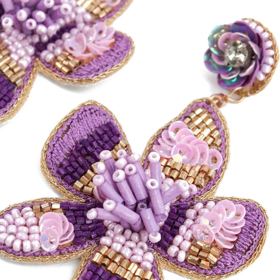 My Doris Purple Flower Earrings