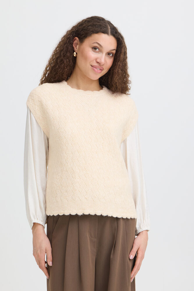 Fransa Frnetty Slipover Oatmeal Melange