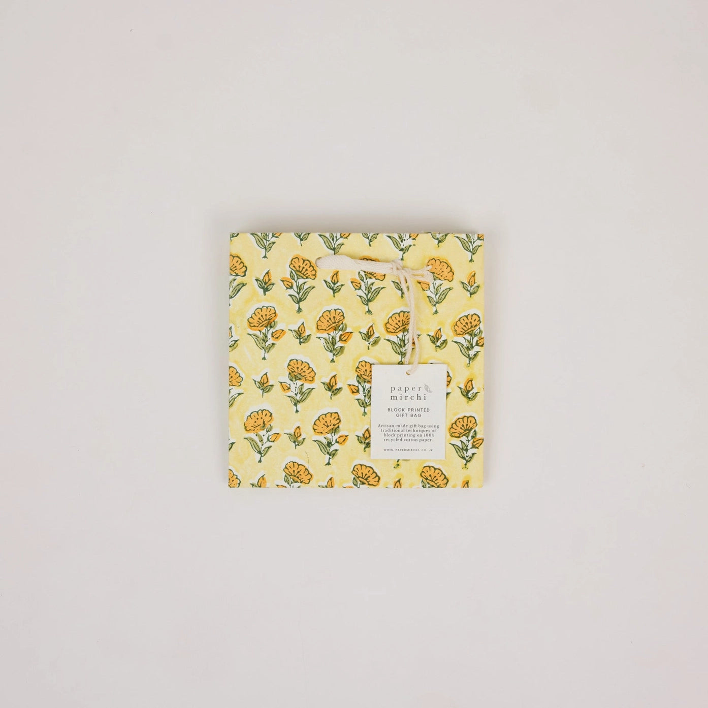 Hand Block Printed Gift Bags Small Sunshine Refresh