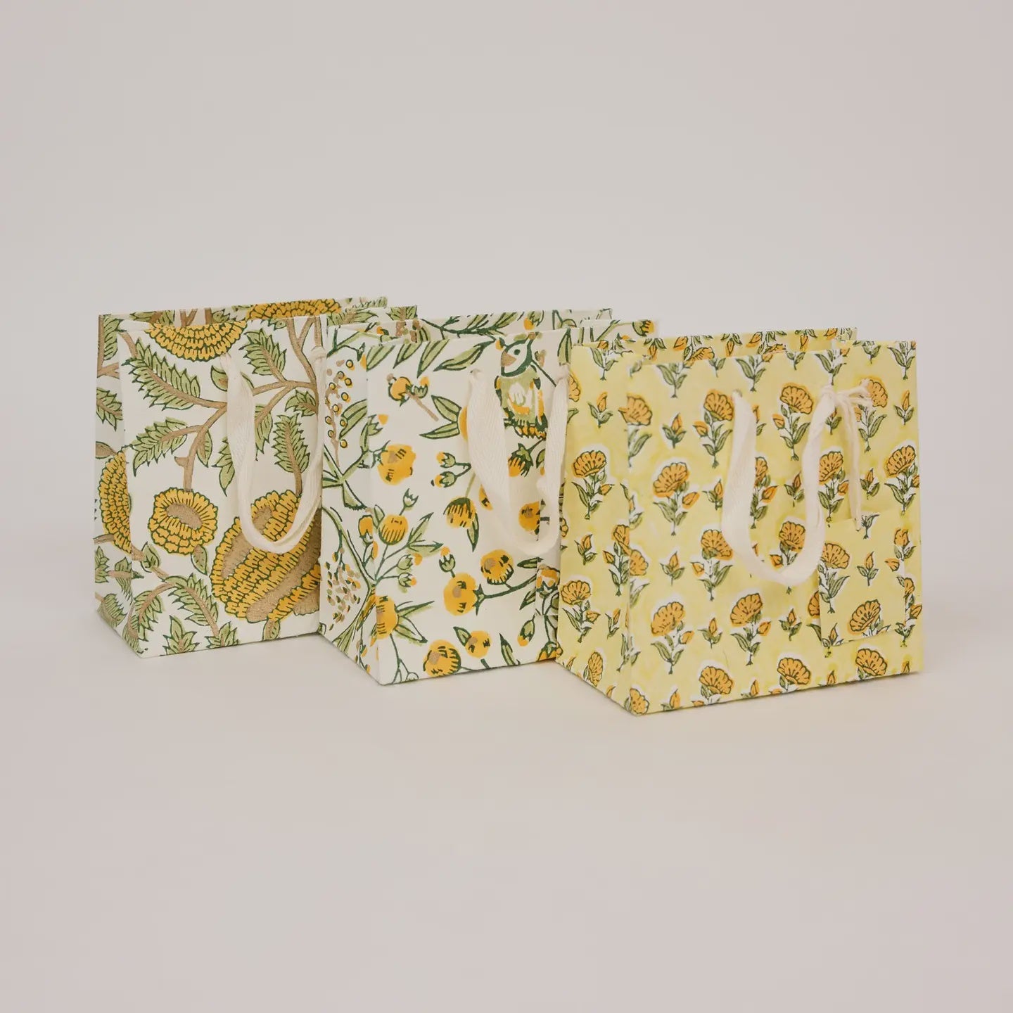 Hand Block Printed Gift Bags Small Sunshine Refresh