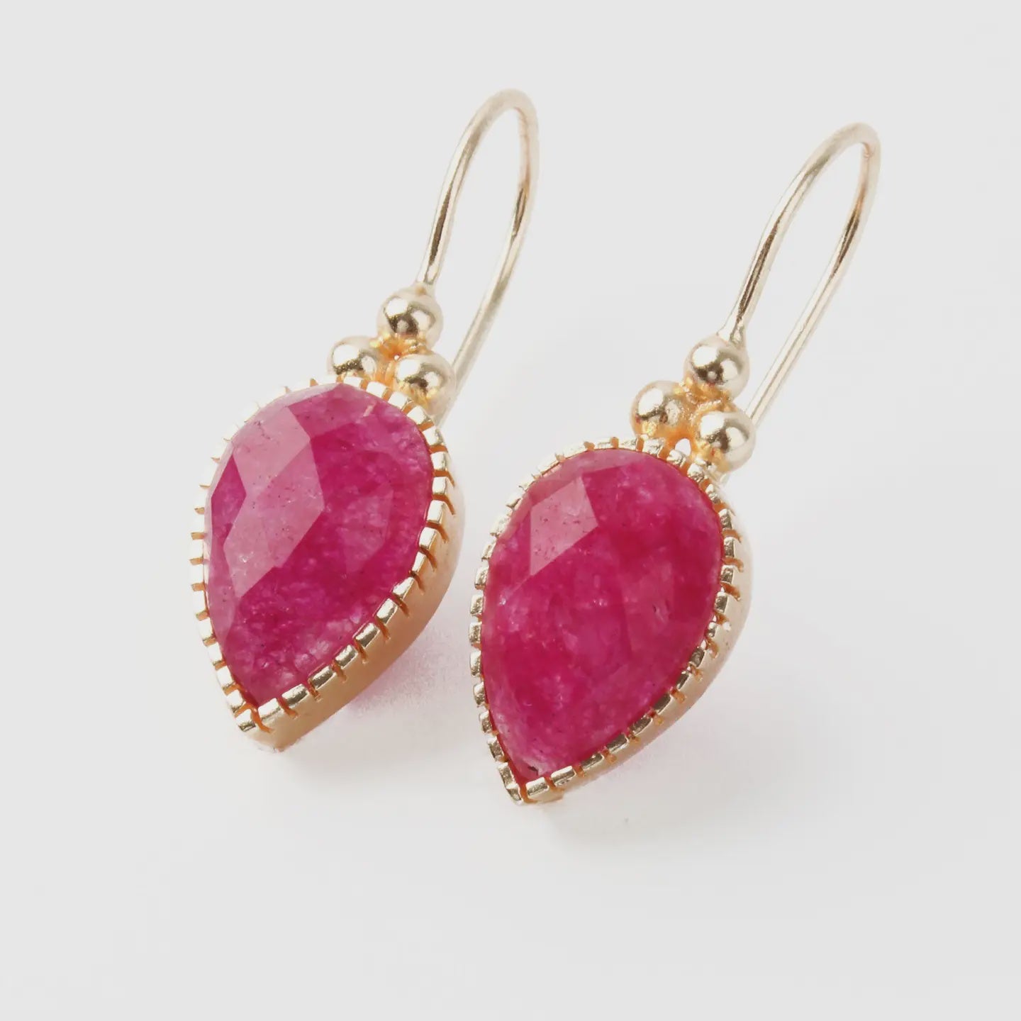 My Doris Pink Quartz  Drop Hook Earrings