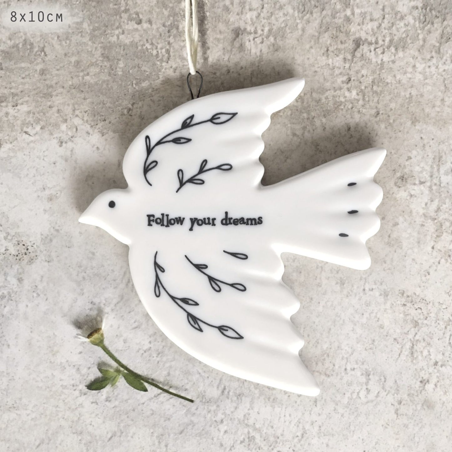 East of India Porcelain Dove Follow Your Dreams - Precious Sparkle