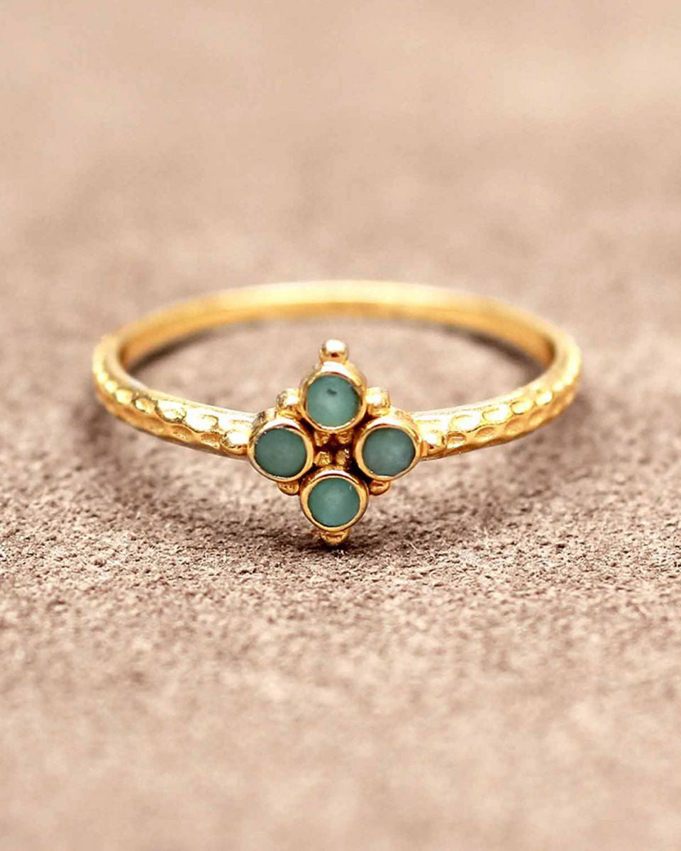 muja juma ring size 56 Four Amazonite Stones