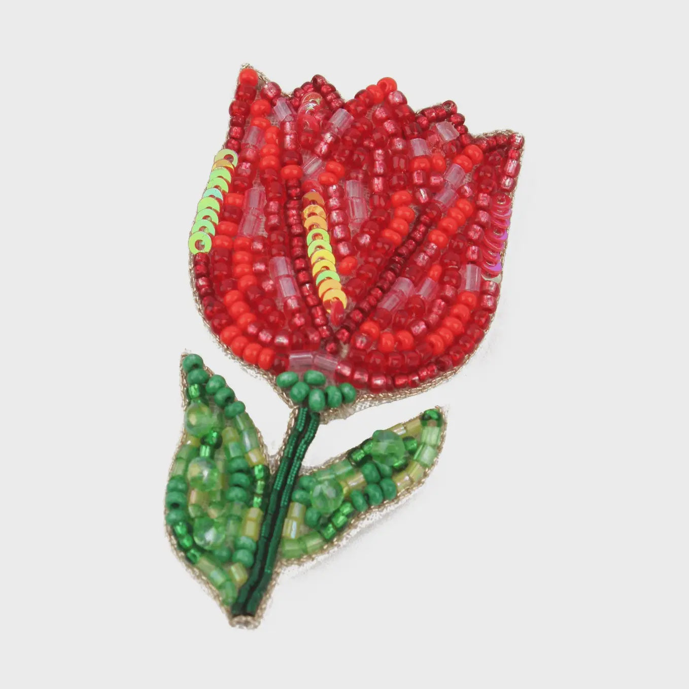 My Doris Red Tulip Brooch - Precious Sparkle