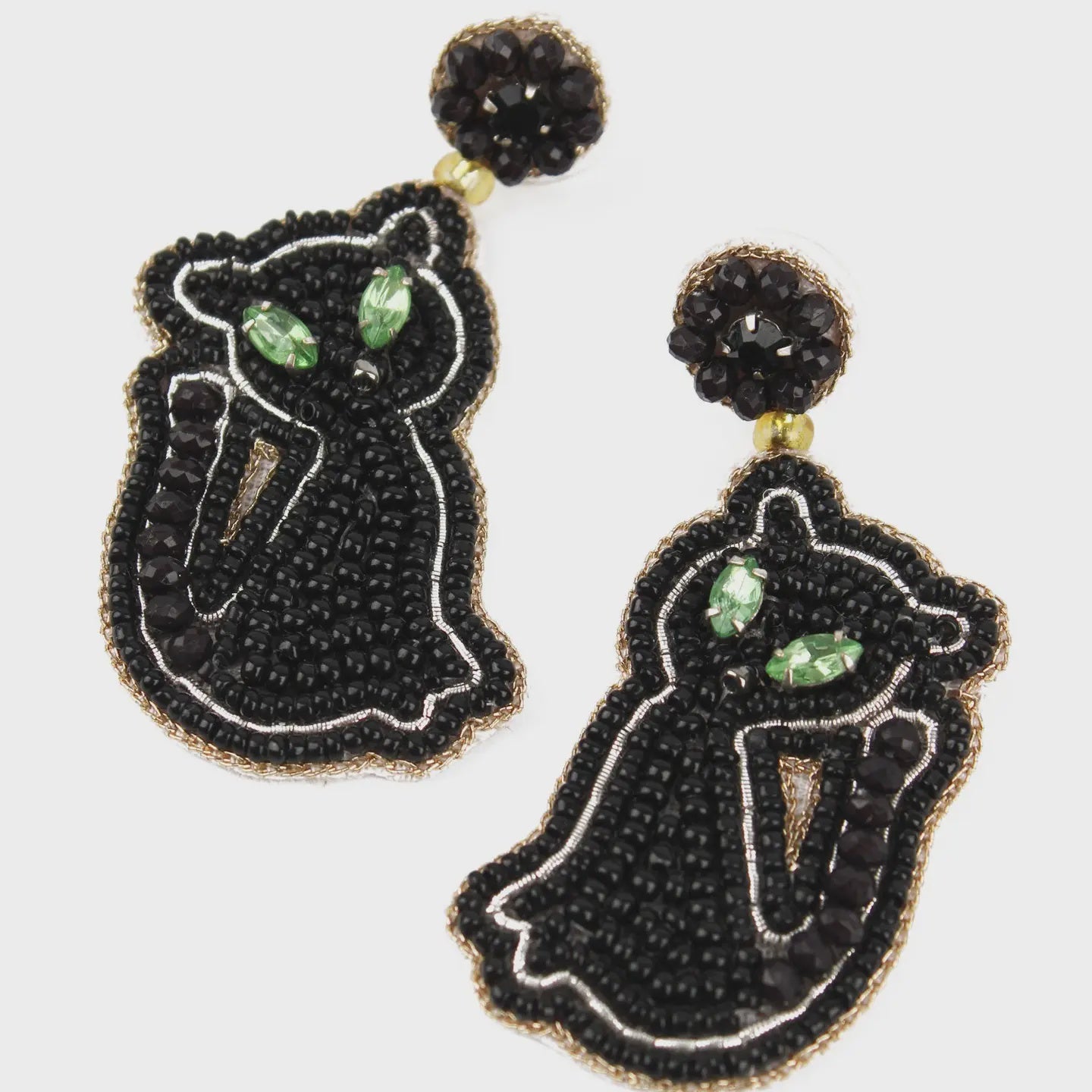 My Doris Black Cat Earrings