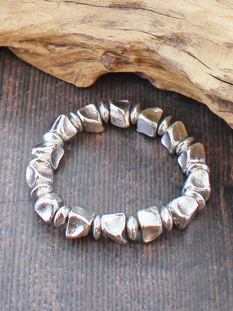 Suzie Blue Elasticated Nugget Bracelet