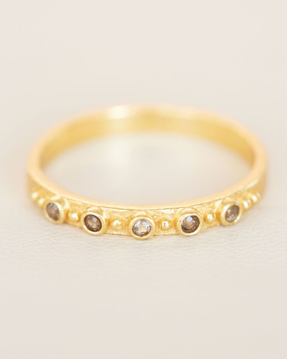 muja juma Ring Arcene size 52 5 Stones Quartz