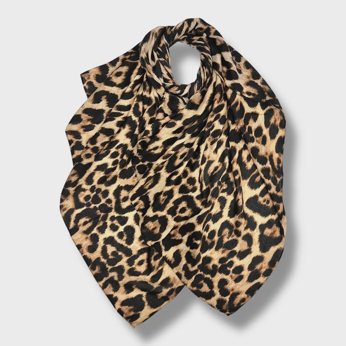 Classic Leopard Print Scarf Brown