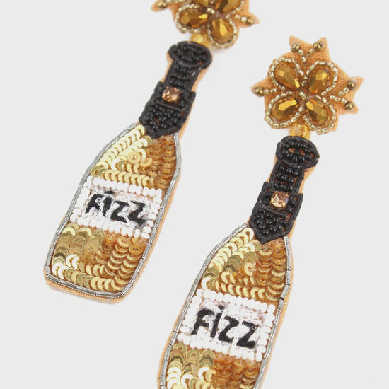 My Doris Gold Fizz Bottle Earrings