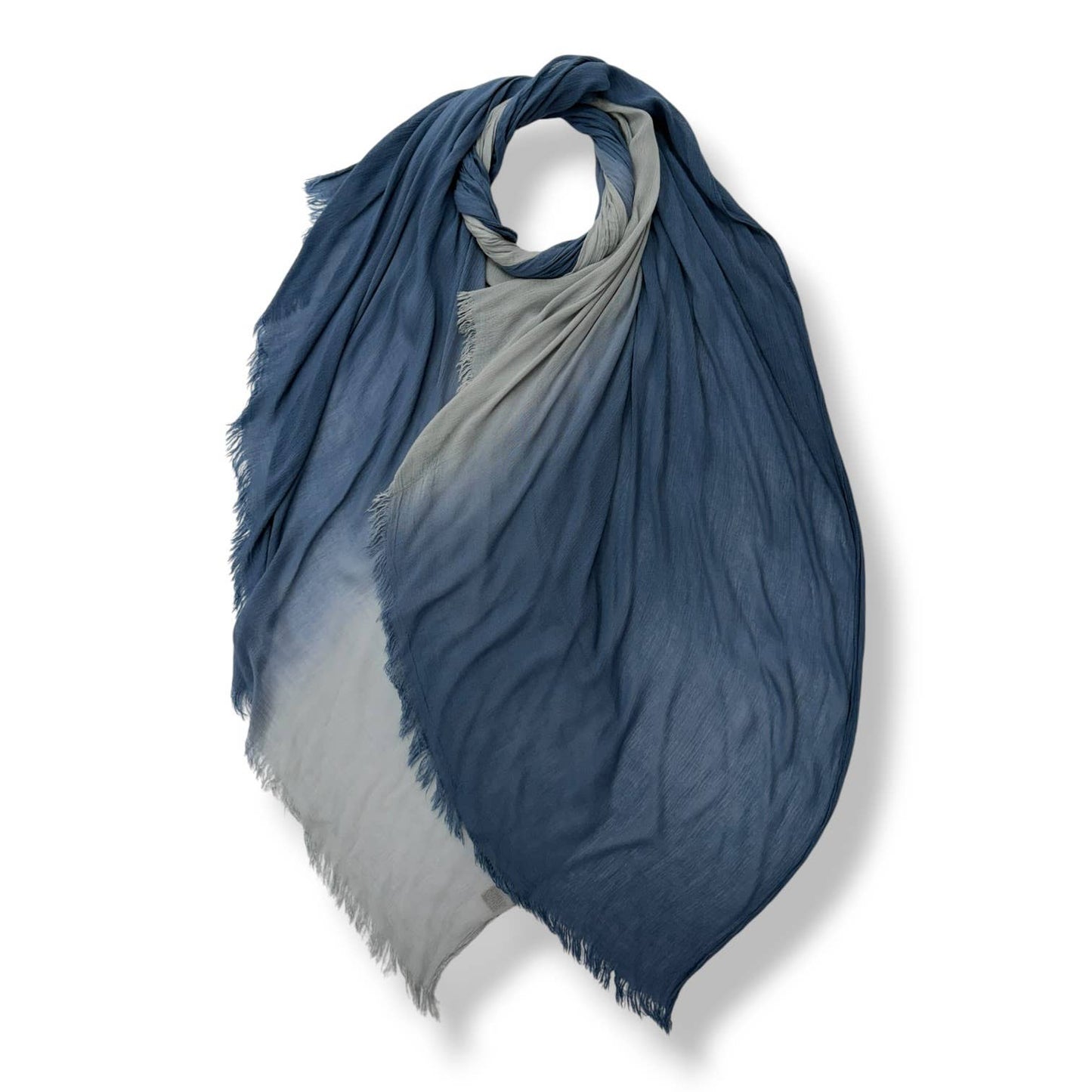 Soft Plain Neutral Ombré Scarf Denim Baby