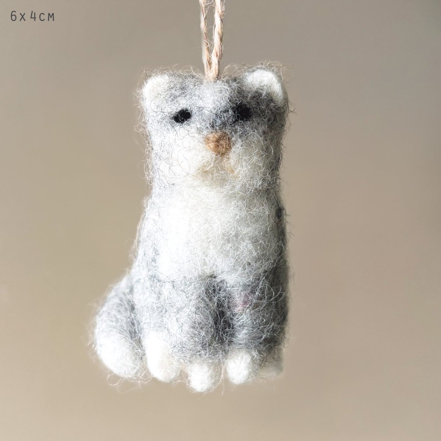 East of India Needle Felted Animal Cat - Precious Sparkle
