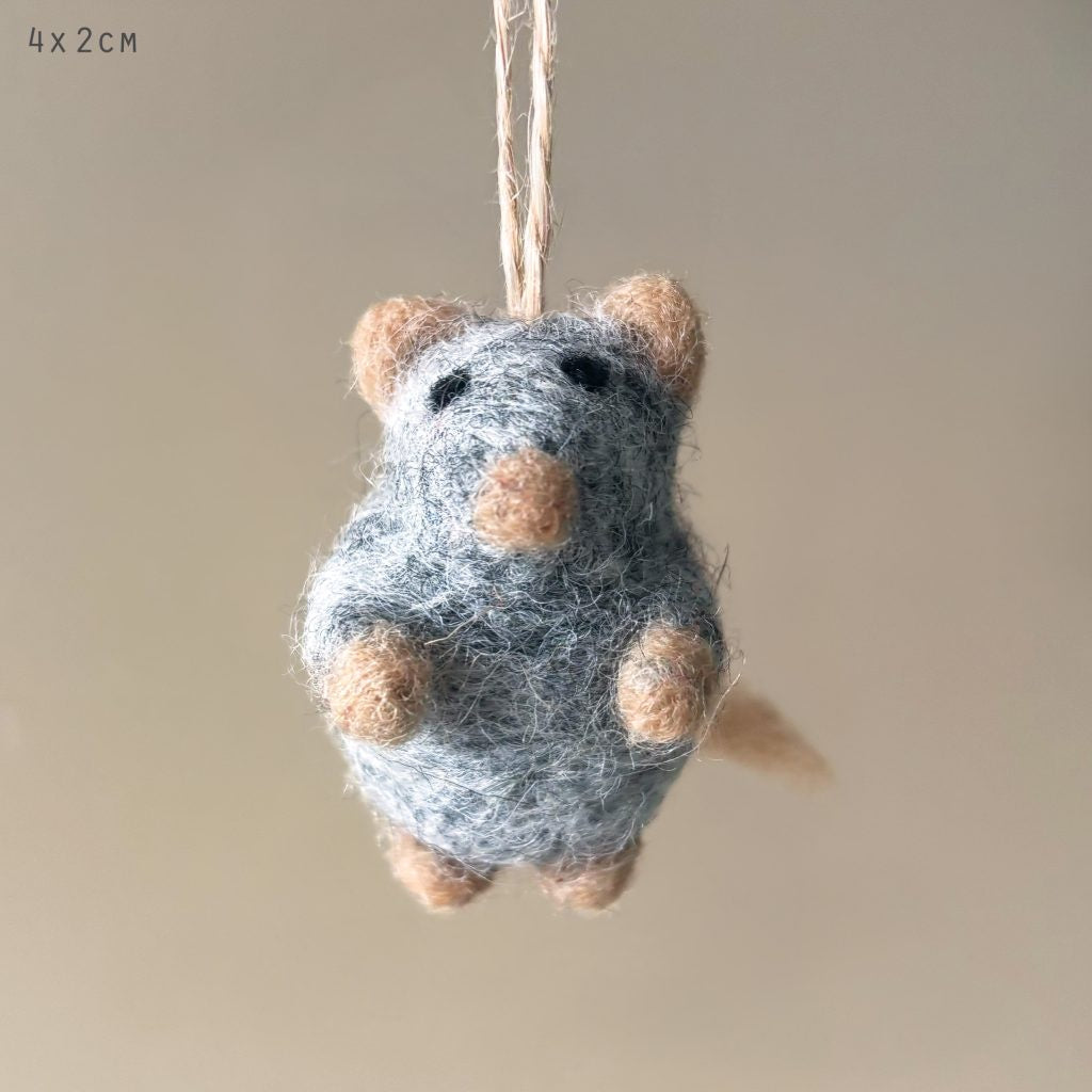 East of India Needle Felted Animal Mouse - Precious Sparkle