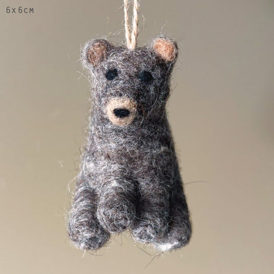 East of India Needle Felted Animal Bear - Precious Sparkle