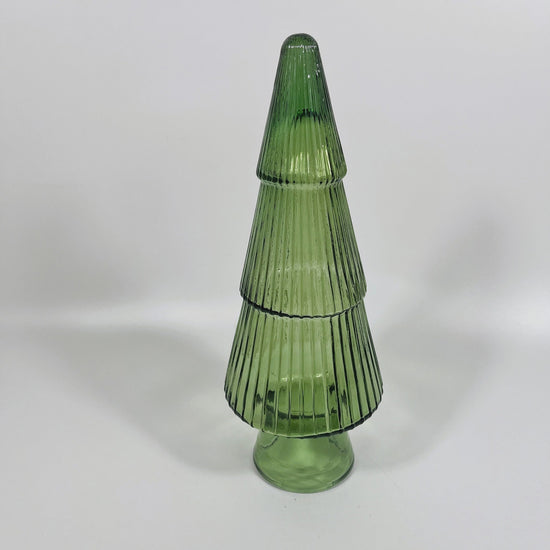 Recycled Glass Tree Table Decoration Green