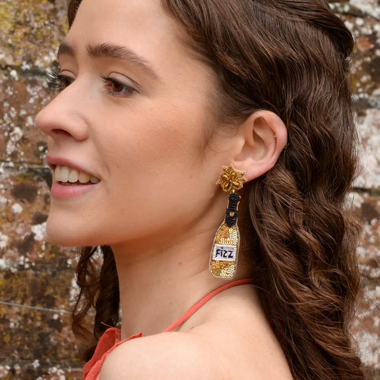 My Doris Gold Fizz Bottle Earrings
