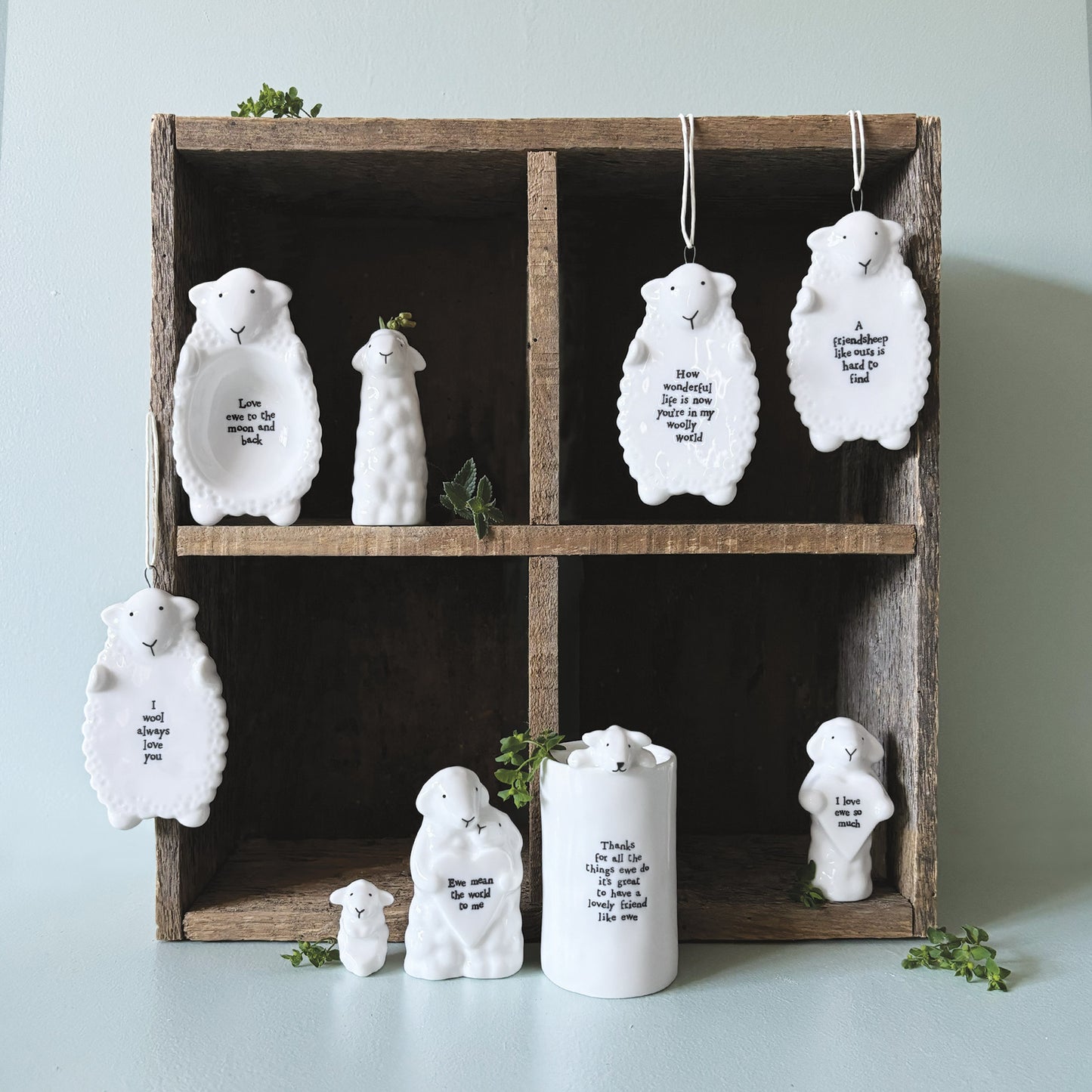 East of India Porcelain Animal Couple Sheep