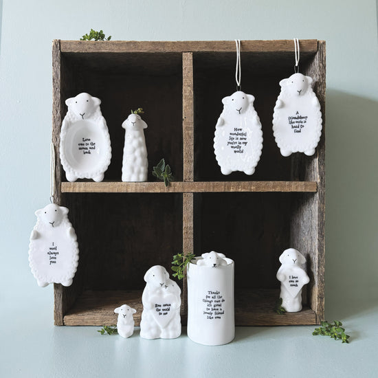 East of India Porcelain Animal Couple Sheep
