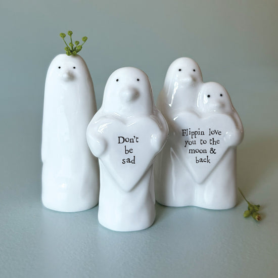 East of India Porcelain Heart Animal Penguin