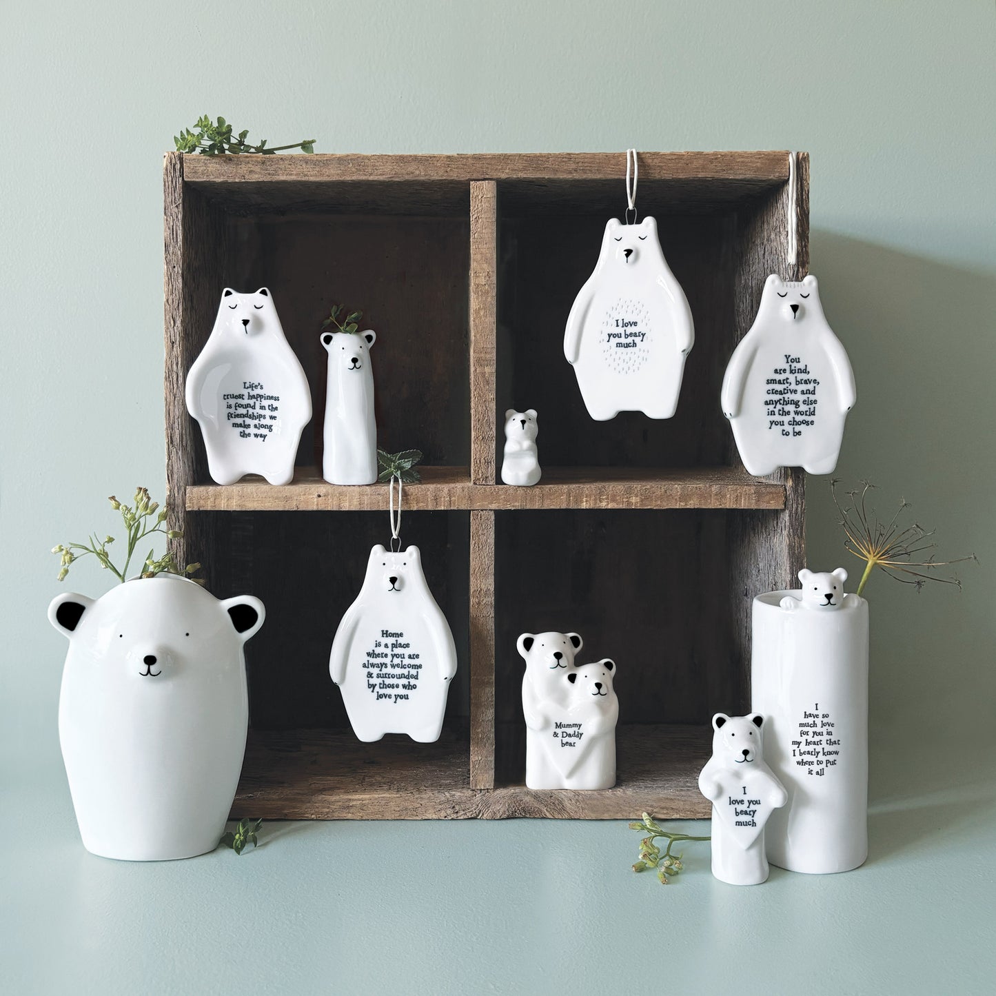 East of India Porcelain Animal Couple Bears