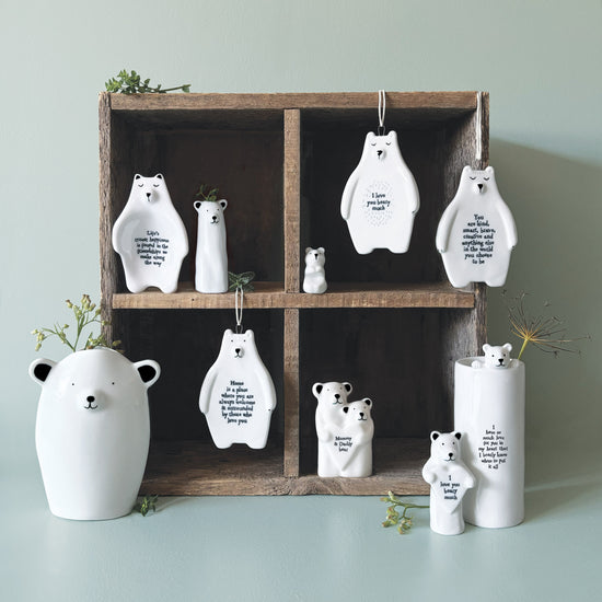 East of India Porcelain Animal Couple Bears