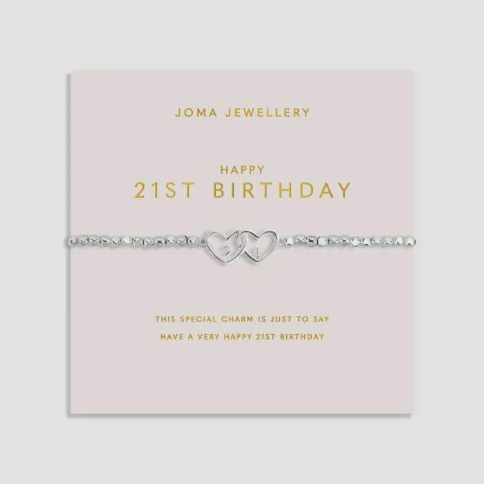 Joma Jewellery  Forever Yours 'Happy 21st Birthday' Bracelet - Precious Sparkle