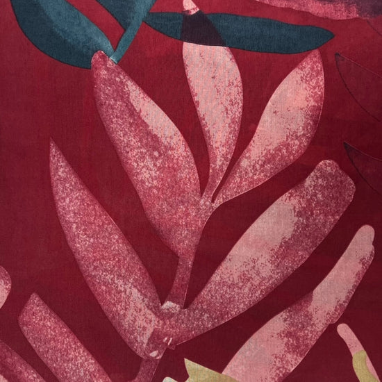 Big Amazon Leaves Scarf Burgundy