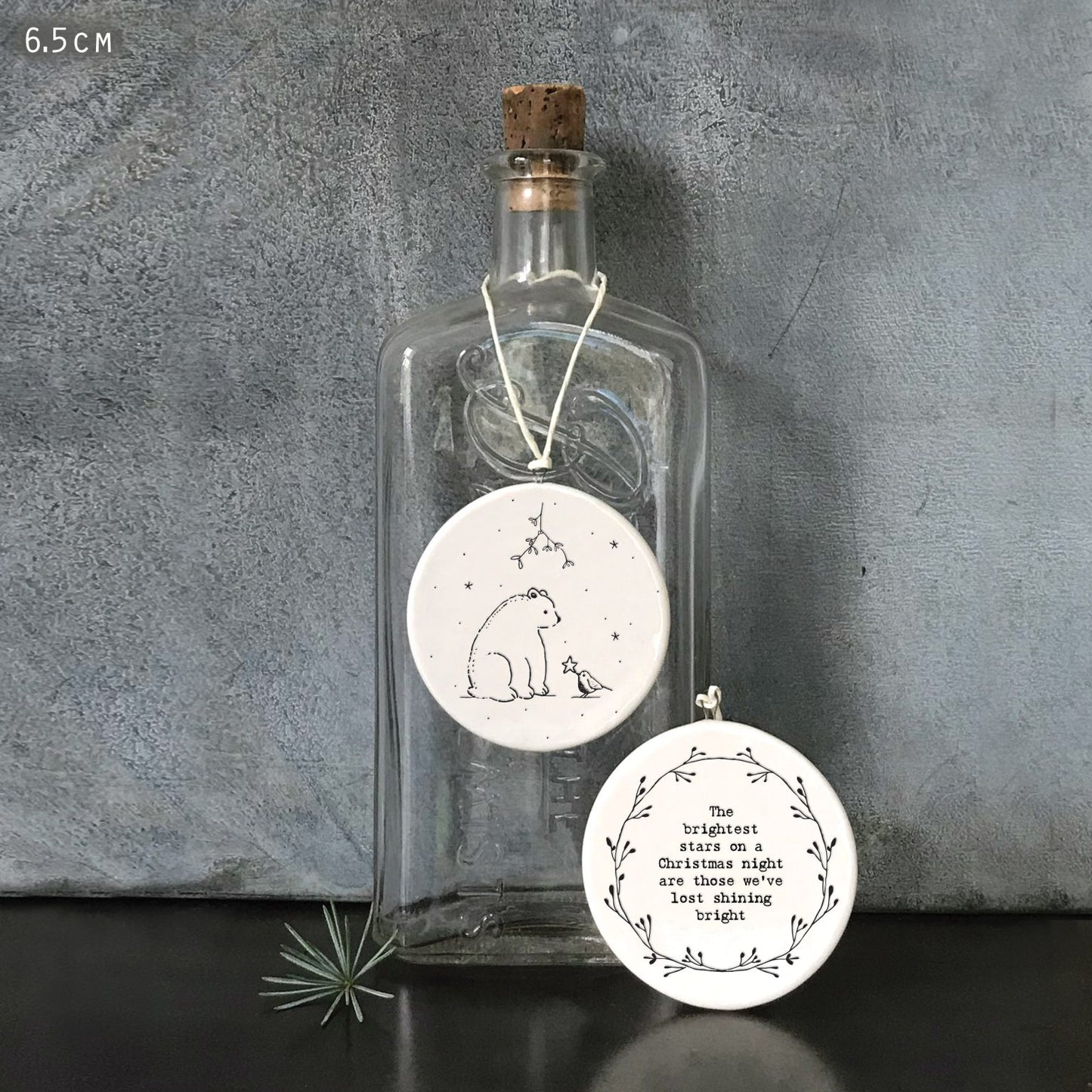 East of India Porcelain Bauble Brightest Star - Precious Sparkle