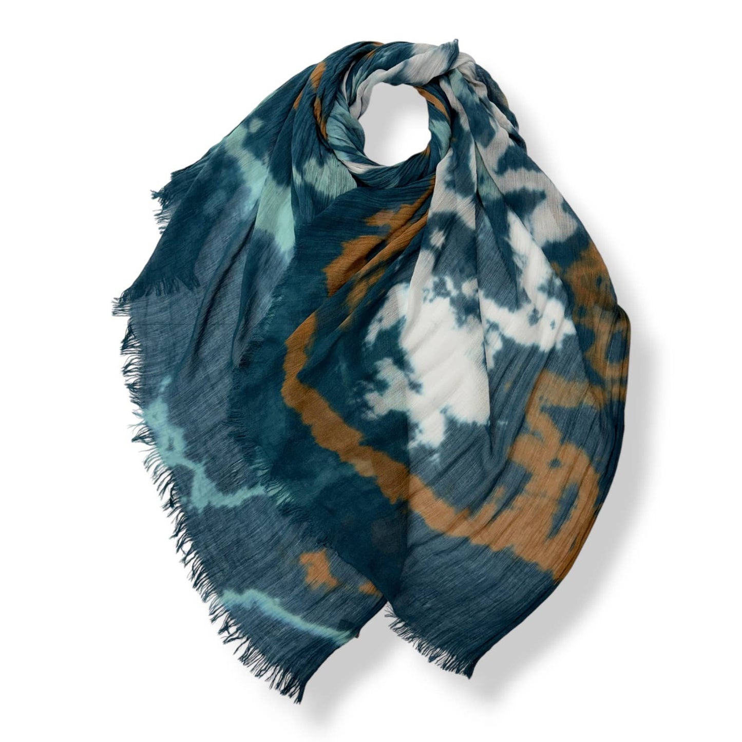 Marble Brushstroke Teal Scarf