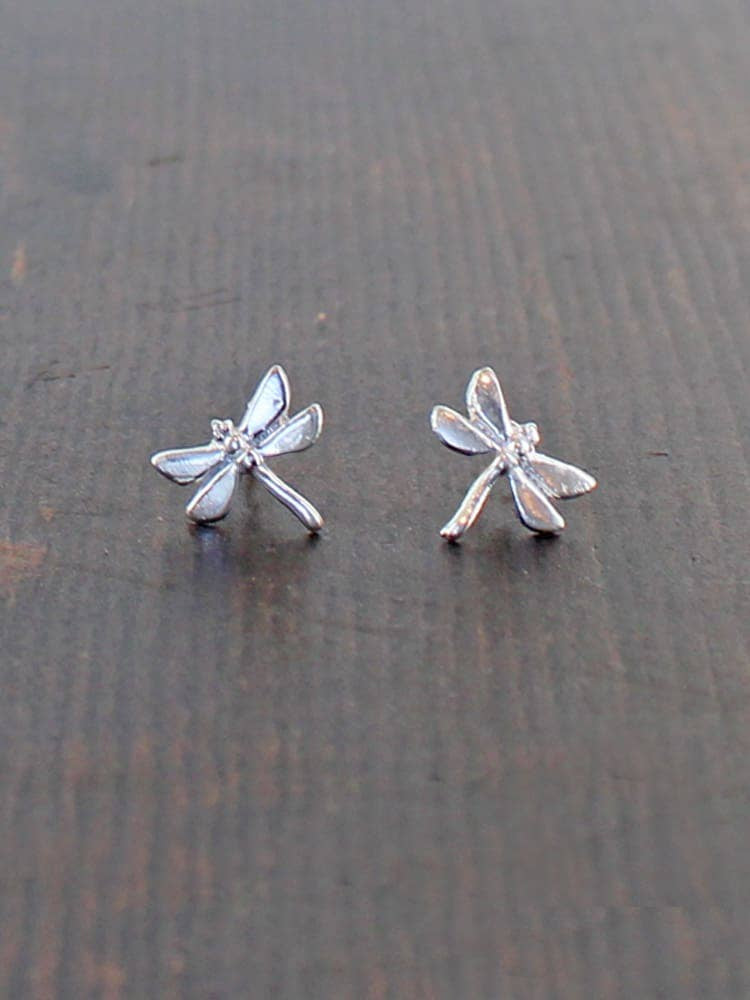 Suzie Blue Dragonfly Stud Earrings