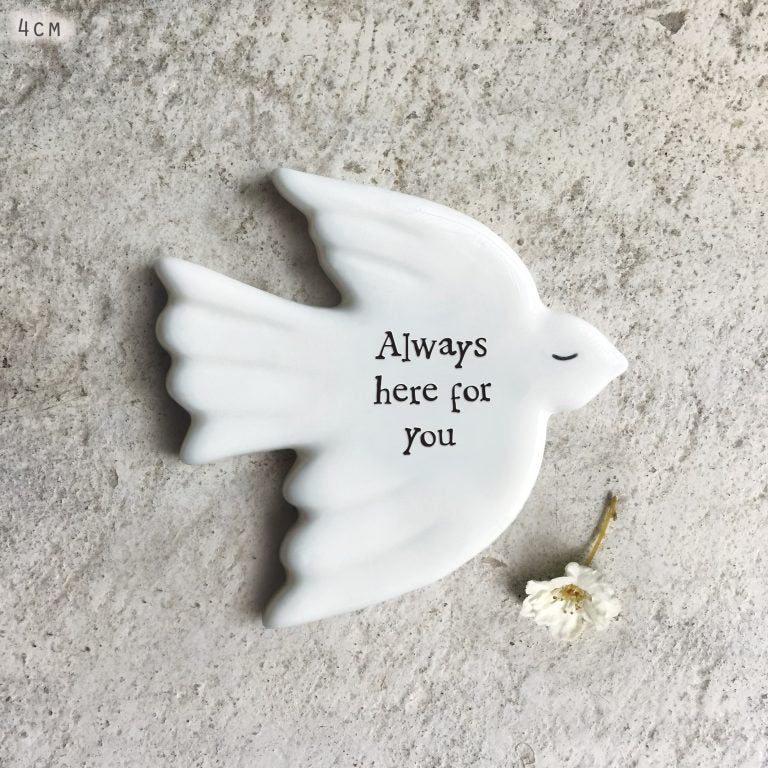East of India Tiny dove token-Always here for you - Precious Sparkle