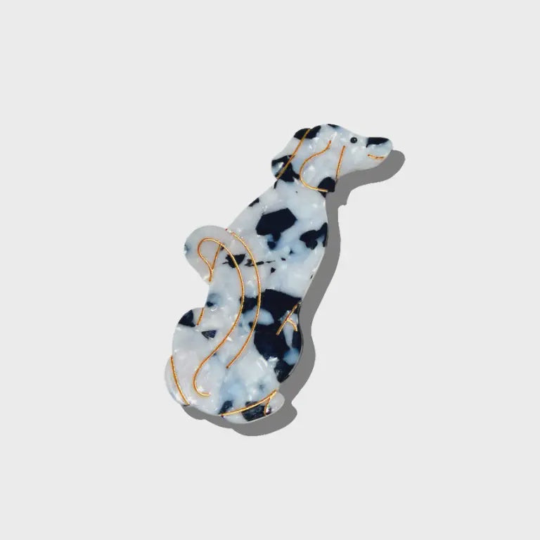 Hand-Painted Dalmatian Dog Barrette Hair Clip