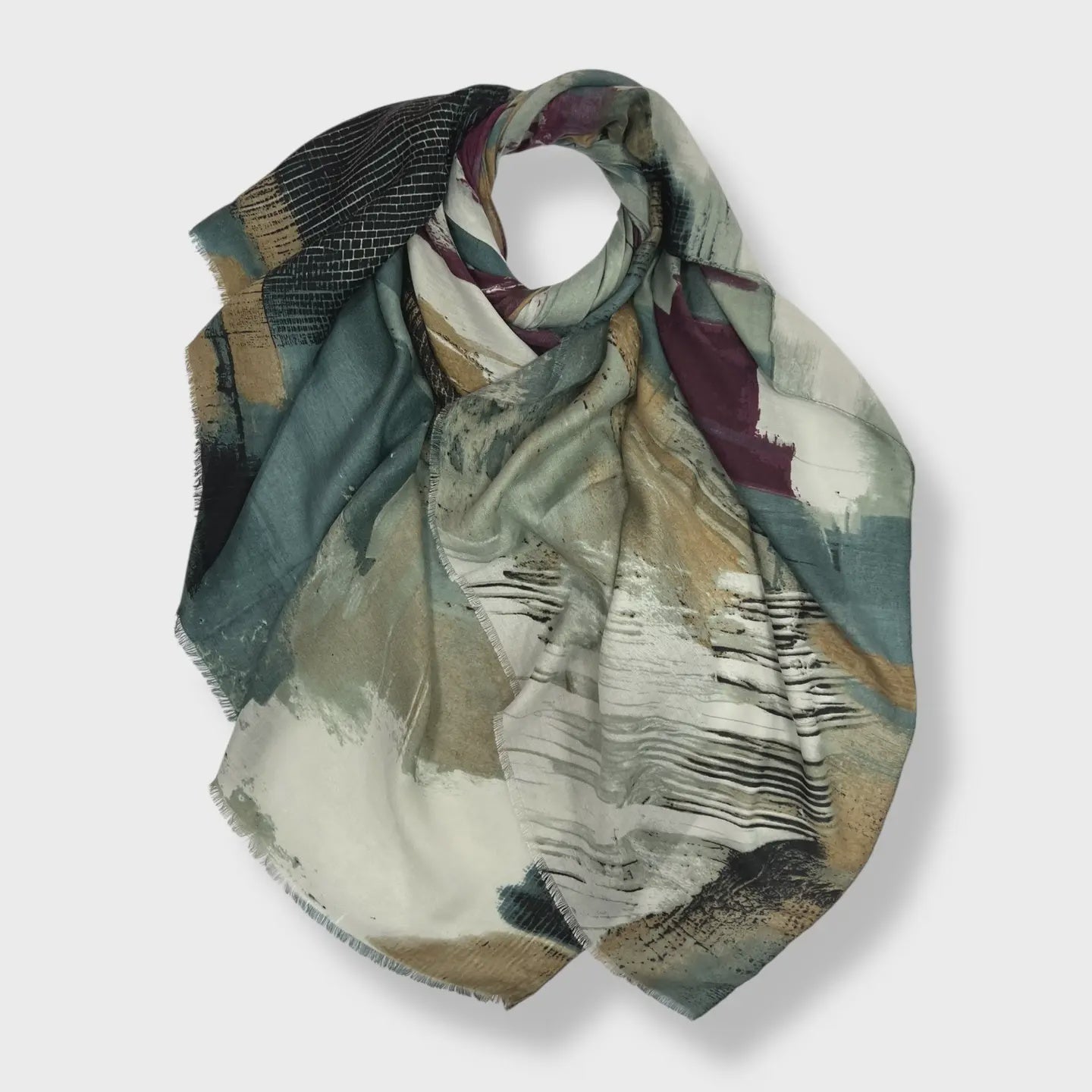 Abstract Painting Scarf Green