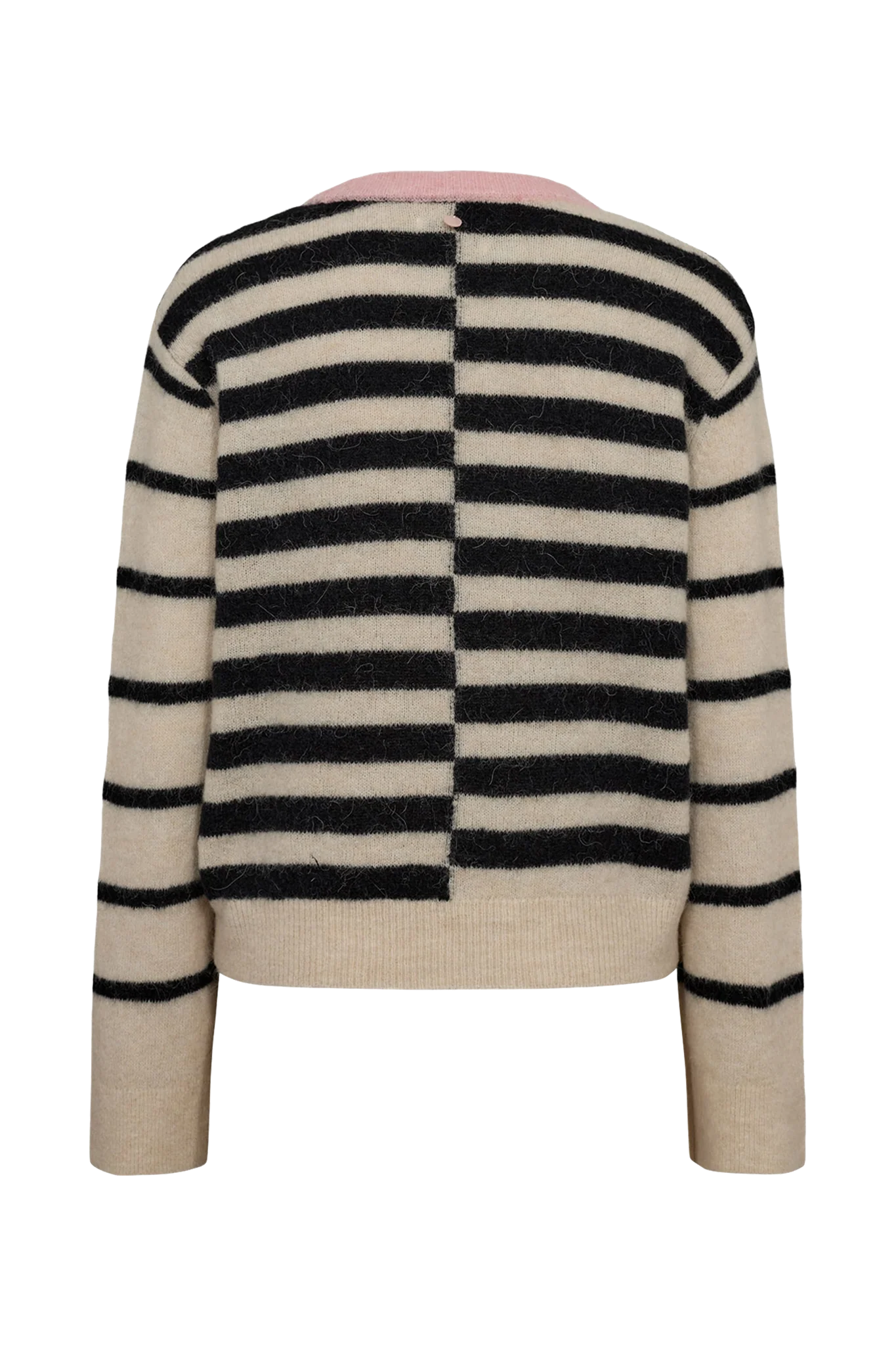 Numph Nuriette Block Stripe Pullover - Caviar
