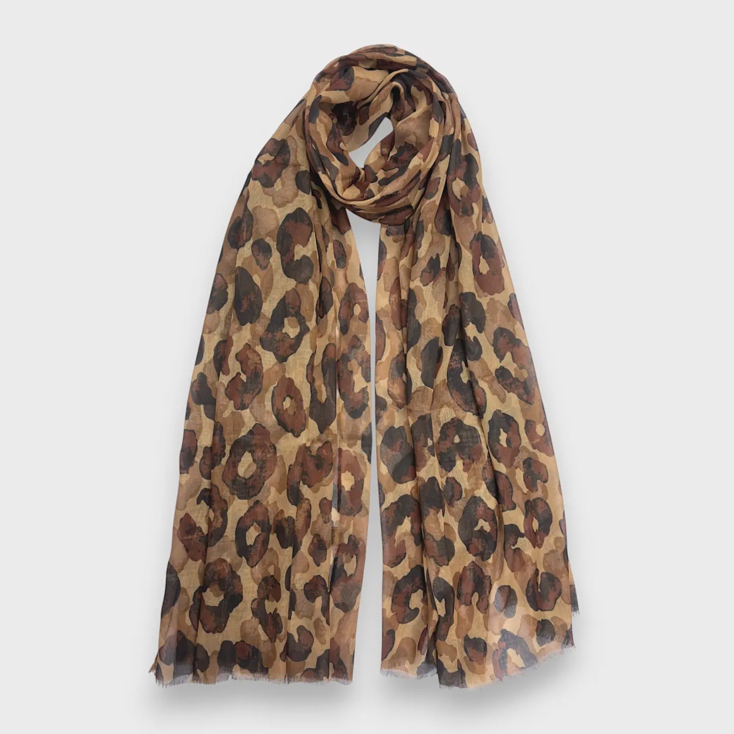Summer Leopard Print Scarf Brown