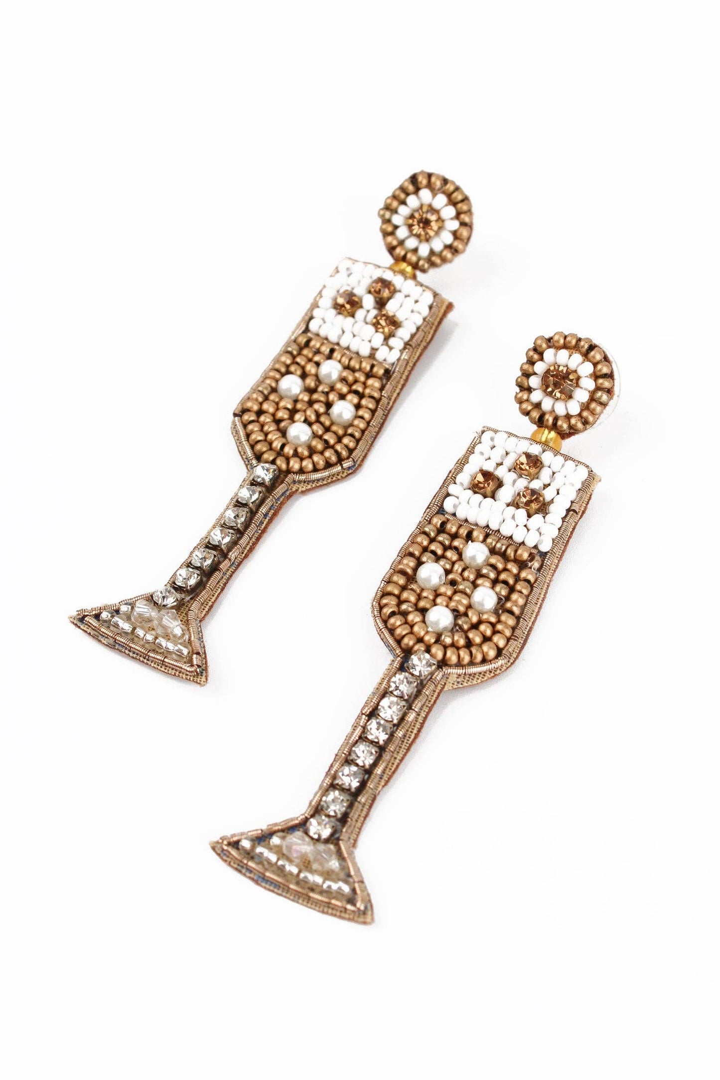 My Doris Gold Champagne Earrings