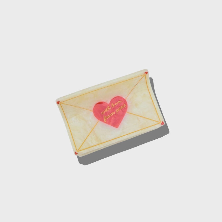 Hand-Painted Love Mail Claw Clip