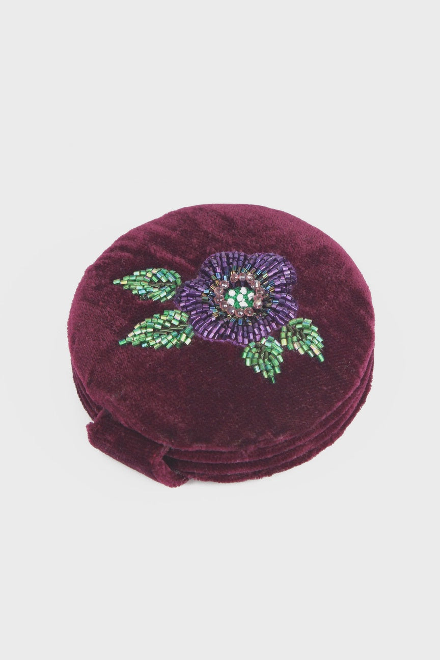 My Doris Purple Flower Compact Mirror