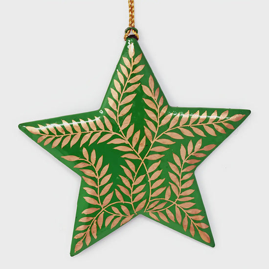 Fair Trade Green Hanging Star-Gold Vines - Precious Sparkle