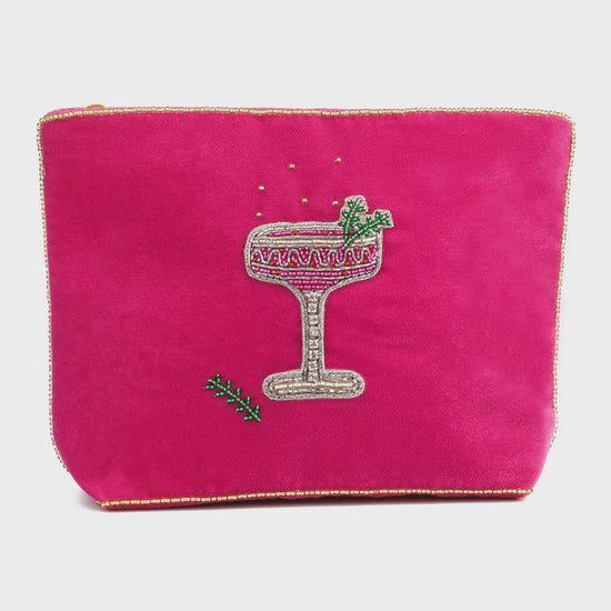 My Doris Berry Fizz Cocktail Medium Velvet Pouch